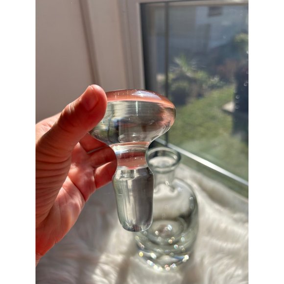 krosno very heavy glass decanter with controlled bubble alcohol bar cart MCM - Picture 5 of 8